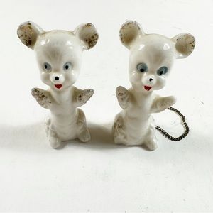 Vintage Mice On Chain Baby Mouse Family Figurines MCM Kitsch Anthropomorphic